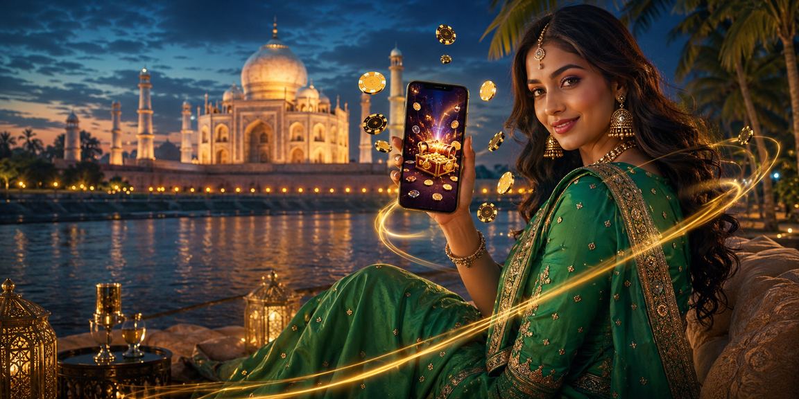 Mobile view of 41001 casino app with Agra Taj Mahal backdrop